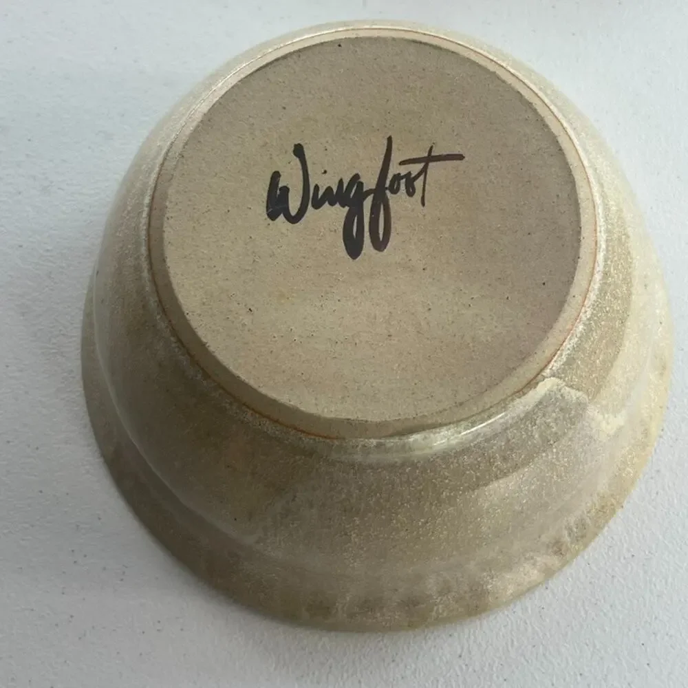 Wingfoot Signed Studio Art Pottery Bowl Glazed 9x4